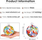 EUSTUMA Hand Blown Glass Witch Ball,Glass Ornament Hanging Garden Gazing Ball Indoor Outdoor Home Décor. (6)