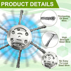 2025 New Upgrade 6 Inches Steel Wire Grass Trimmer Head Universal Steel Wire Weed Eater Head String Trimmer Replacement Brush Blade for Electric Battery Powered Cordless String Cutter (3Pc 6 Blades)