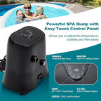 71" X 71" X 25" Hottub, 2-4 Person Inflatable Hot Tub, Portable Blow Up Hot Tub Round Portable Outdoor Spa with 120 Bubble Jets and Heater Pump, Filter