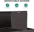 YITAHOME 200 Gallon Double-Wall Deck Box with Divider & Side Handles, Outdoor Large Storage for Patio Furniture Cushions, Garden Pool Accessories, Water Resistant & Lockable