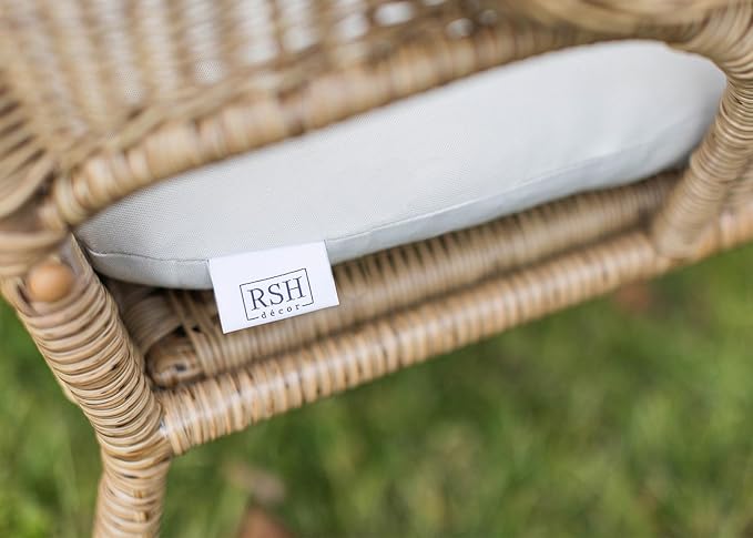 RSH DECOR: Sunbrella Tufted Wicker Loveseat Cushion | 44" x 22" | Outdoor Settee Cushion for Patio Furniture | Crafted with Sunbrella Performance Fabric| Canvas Taupe