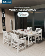 HDPE 2-Piece Outdoor Dining Chairs, Weather-Resistant Heart-Cutout Design Patio Dining Chairs, Outdoor Furniture for Lawn, Patio, Porch, Deck, Poolside, Yard (White)