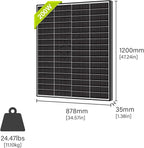 Newpowa 9BB Cell 200 Watt 12V Monocrystalline Solar Panel Kit, 200W 12Volt Solar Charger Kit+20A PWM Charge Controller+Mounting Z Brackets+Cable, High Efficiency Module for Off Grid System
