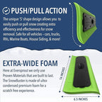 EVERSPROUT Never-Scratch SnowBuster and Ice Scraper 5-to-12 Foot (Up to 18 ft Standing Reach) | Pre-Assembled Extendable Roof Rake for Snow Removal | Lightweight Aluminum, Soft Foam Pad