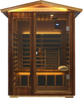 Red Cedar Outdoor Sauna 2 Person,Low EMF Far Infrared Adjustable Sauna,outdoor saunas for home,Traditional Sauna Spa,1850W,8 Heating Plates,LCD Control Panel,Chromotherapy Light,Bluetooth Speaker