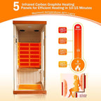 Far Infrared Saunas for Home Sauna Room Wood 800W Indoor Sauna Dry Sauna 110V with Control Panel and Tempered Glass Door, Bluetooth Speakers, Reading Lights and Circulation Vents - 35.2*27.6*61.6 IN