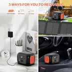Portable Power Station 97Wh Backup Lithium Battery, Solar Generator Power Bank Station Fasting Charging 150W with Wireless Charging LED Flashlight Power Supply for Home Camping RV Emergency