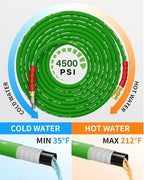 Pressure Washer Hose 125FT 3/8" for Cold and Hot Water 212°F, with Swivel Quick Connect, 4500PSI Kink Resistant Grade Steel Wire Braided, Power Washer Hose With 2pcs M22-14mm Adapter