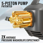 Pressure Washer, Power Washer with nozzles, Connect Nozzles,GFCI Power Cord,Foam Cannon for Cars/Fences/Driveways/Patios/Homes