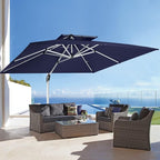 ABCCANOPY Patio Umbrella Cantilever Double Top Outdoor Offset Umbrella with 360° Rotation