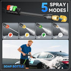 Pressure Cleaner, 5000 PSI 4.0 GPM Heavy Duty Power Cleaner, with 4 Nozzles,Foam Cannon,33FT Hose Reel and 500ml Soap Bottle for Home/Cars(Light Blue)