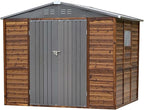 8x6 FT Outdoor Storage Shed, Wood Metal Utility Tool Shed Storage House with Door and Lock, Wooden Sheds Outdoor Storage for Garden,Patio,Lawn,Poolside