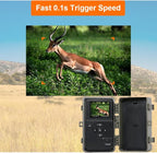 GardePro A3S Trail Camera 2 Pack, 64MP 1296p, Next-Gen Image Technology, Game Camera with Clear 100ft No Glow Night Vision, Fast 0.1s Trigger Speed Motion Activated Waterproof, H.264 MP4 Video