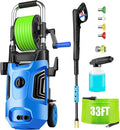 Pressure Cleaner 4800 PSI Power Cleaner Powered with with 33ft Pressure Hose, 4 Nozzle and Foam Cannon, for Home, Cars