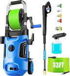 Pressure Cleaner 4800 PSI Power Cleaner Powered with with 33ft Pressure Hose, 4 Nozzle and Foam Cannon, for Home, Cars