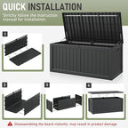 Outdoor Storage Box, 120 Gallon Deck Box, Resin Waterproof Outside Storage Bench, Outdoor Storage Cabinet With Lockable Lid, Backyard Deck Box For Garden Tools, Patio Cushions, Pool Accessories