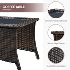 Patio Furniture 4 Piece, All-Weather PE Wicker Outdoor Furniture Set with Coffee Table,Outdoor Patio Furniture with Swivel Rocker Chairs and Outdoor Sofa