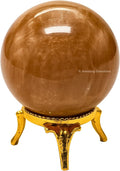 Amazing Gemstone Peach Moonstone Crystal Ball with Stand - 2 Inches Crystal Sphere Meditation Balls for Witchcraft and Decorative Balls