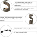 Glitzhome Tiered Outdoor Water Fountain with LED Light, Curved Outdoor Fountain Waterfall with Stone Planter, Freestanding Spiral Outdoor Garden Water Fountains, 31.3”H