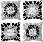 Qahing Pack of 4 Outdoor Waterproof Pillow Covers 18x18 Decorative Outdoor Throw Pillows Garden Square Cushion Cases for Patio Furniture, Couch, Tent Sunbrella, Bench, Black Grey