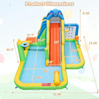 BOUNTECH Inflatable Water Slide, Elephant Surfing Slide Kids Water Park Jump Bouncy Castle w/2 Splash Pools, Hide & Seek Cave, GFCI Blower, Water Slides Inflatables for Big Kids Outdoor Backyard Gifts