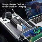400W Power Inverter, FSATBTNE DC 12V to 110V AC Car Plug Adapter Outlet Converter with [65W PD USB-C] & [18W QC USB-A] Fast Charging Ports and 2 AC Outlets Car Power Inverters for Vehicles Black