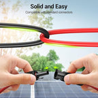 30FT 10AWG Solar Extension Cable, 10 Gauge Solar Panel Wire with Female and Male Connectors for Outdoor RV, Off-Grid Photovoltaic Systems (Black+Red)
