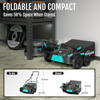 15Amp Lawn Dethatcher with 5-Position Depth Adjustment, 16-Inch 2-in-1 Dethatcher & Scarifier, 12-Gallon Collection Bag, Foldable Design for Easy Storage, Ideal for Lawn Care