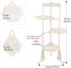 Sungmor Vintage Cast Iron 4-Tier Plant Stand, Elegant Butterfly & Floral Design with Antique White Finish, 36 Inch Tall Rustic Flower Pot Holder, Heavy Duty Metal Display Shelf for Indoor and Outdoor