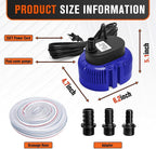 Sump Pump,Pool Cover Pump above Ground,submersible water pump Swimming Water Removal Pumps,for Swimming Pool Basement Garden Pond Tubs Draining,75W,Max Flow:850GPH,3 Adapters,25 Ft Power Cord (Blue)