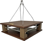 DutchCrafters Poly Gilbertson Large Covered Blue Bird Feeders for Outdoors Hanging, Bluebird Feeder for Mealworms - Amish USA Made (Milwaukee Brown & Weatherwood)