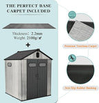 Domi 6x6FT Resin Outdoor Storage Shed with Lockable Door, Waterproof Outside Sheds with Windows & Vents, Heavy-Duty Plastic Tool Storage Shed for Patio Furniture, Lawn Mower, Bike