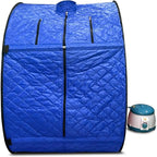 Kawachi Portable Steam Sauna Bath with 1.5L Steam Generator, 750W Power, Blue, Personal Home Spa for Full Body Detox Therapy and Relaxation