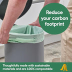 Compostic Home Compostable Trash Bags, 3 Gallon Small Kitchen Rubbish Bags (17” x 17.7”), Extra Strong & Quickly Breaks Down, 50 Count