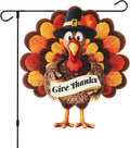 Thanksgiving Garden Flags 12x18 Inch Double Sided, Fall Turkey Yard Flags for Outside, Farmhouse Front Porch Outdoor Autumn Decor Holiday All Seasons Decoration