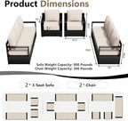 Outdoor Patio Furniture Set, 4-Piece Aluminum Patio Conversation Set All-Weather Metal Outdoor Sectional with 6 Inch Thick Cushions, Deep Setting for Garden, Outside and Porch