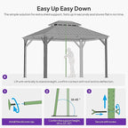 PURPLE LEAF Gazebo Snow Support Pole Adjustable Telescopic Heavy Duty Steel Brace to Prevent Snow Collapse (Extends 7.32 ft to 10.4 ft)