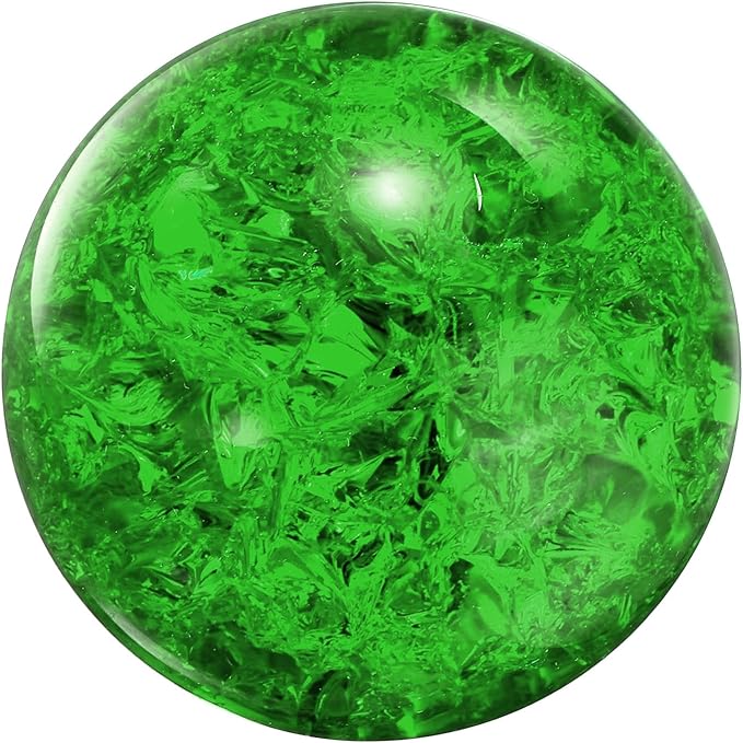 uxcell 40mm/1.6" Crystal Sphere Ball Ice Cracked Glass Solid Decorative Sphere Crystal Ball Prop Ornament for Feng Shui Divination Fortune Telling Tabletop Fountain Decoration, Green