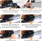 380 Gas Chainsaw, 72cc 2-Cycle 3.6KW 4.8HP Power Chain Saw with 24 Inch Alloy Bar, OEM Code F380W, Replacement For Stihl MS381, MS380, 038, NS872, Heavy Duty Logging
