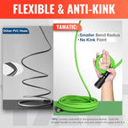 YAMATIC Flexible Pressure Washer Hose 35FT, 3400 PSI 1/4'' Power Washer Hose Replacement for Gas&Electric Washer, Kink Resistant Extension Leak-Free M22 Fittings, Green