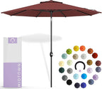 Midtown Umbrellas 10-Year-No-Fade - 10 Ft - UV Proof Cherry Burgundy Polyester Fabric - Umbrella Outdoor Patio, Aluminum Frame Large Patio Umbrella for Garden, Pool & Deck - Black Pole