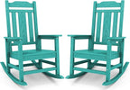 SERWALL HDPE Rocking Chairs Set of 2, Outdoor Rocking Chair for All Weather Use, Patio Rocking Chair for Adults, Aruba