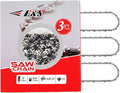 E & S 3 Pack 8 Inch Chainsaw Chain 3/8" LP Pitch .043" Gauge 33 Drive Links Semi-Chisel Chain Saw Chains for Husqvarna, Poulan, Craftsman, Greenworks and More Chainsaw Brands