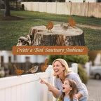 Rusty Bird Decor, Metal Yard Art, Yard Decorations Outdoor, Metal Bird Wall Art, Fence Decorations Outdoor, Rustic Garden Decor, Garden Sculptures Statues, Bird Lover Gifts (Pack of 5)