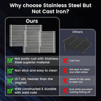 J&YNBBQ Grill Grate Replacement for Weber Genesis 300 Series – 9mm 19.5" Stainless Steel Cooking Grates for E-310, E-320, E-330, S-310, S-320, S-330, Replaces Weber 7528 & 7524 (2 Pack)
