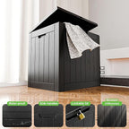 30 Gallon Outdoor Deck Box,Storage Lockable Waterproof Patio Furniture,Garden Tools,Cushions,Pool Accessories Outside Storage Resin Box(Black)