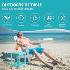 Plawdlik Hdpe Outdoor Adirondack Side Table, Wooden Textured, Set for Patio, Garden, Porch, Pool Composite Patio, Backyard, Bathroom and Indoor, Maintenance & Weather Resistant(Teak)