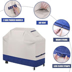Grill Cover for Outdoor Grill 600D Heavy Duty 64Inch Waterproof,UV & Fade Resistant,BBQ Cover with Adjustable Straps,BBQ Grill Cover for Weber,Blackstone,Charbroil etc,Blue with Print