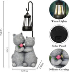 Outdoor Cat Garden Statues with Solar Lantern, Solar Lantern Cat Figurines Decor for Yard, Lawn, Porch & Patio, Unique Housewarming/Birthday Gifts for Women