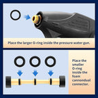 Foam Cannon for Pressure Washer with Dual Connector & Short Spray Gun, 1/4" Quick Connect & M22 Male Inlet, Double Tip, 5 Power Washer Nozzle Tips, 4000 PSI Car Wash Kit (Not Fit Garden Hoses)